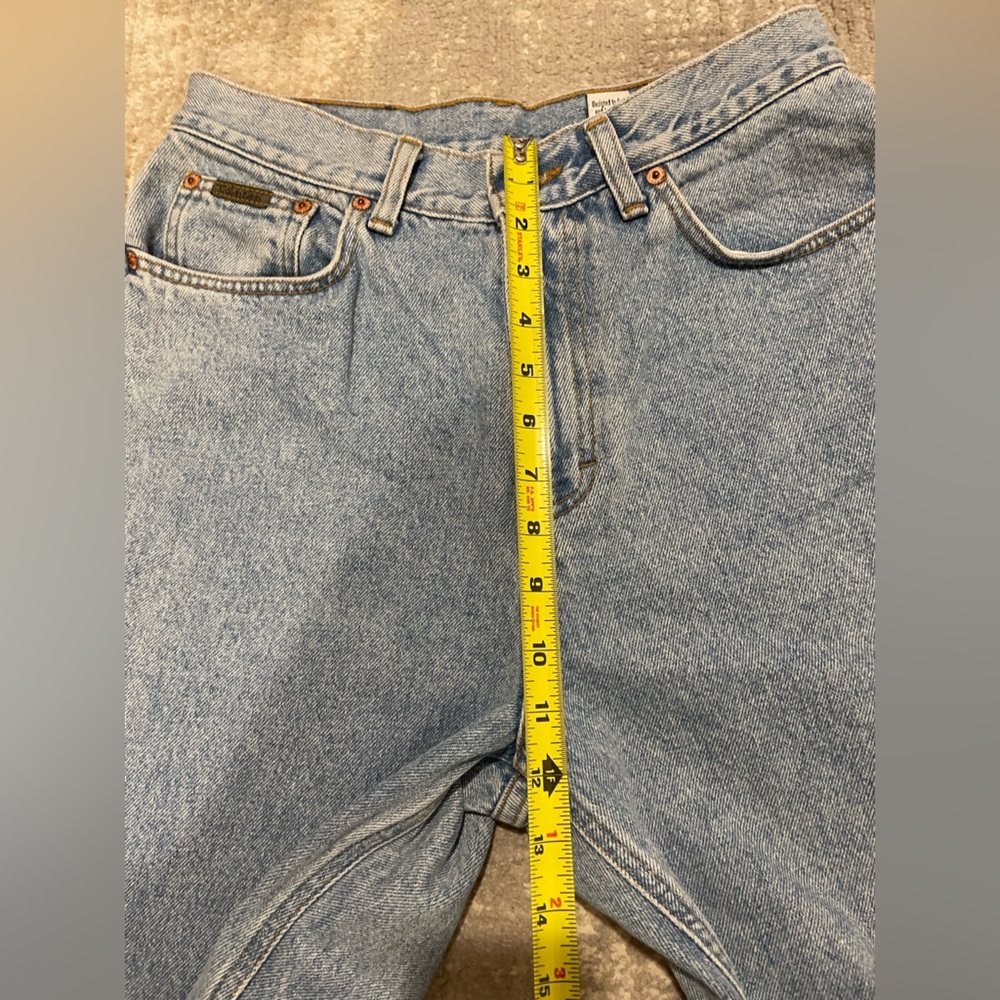 Calvin Klein Vintage 90s Straight Leg Jeans Light Wash High Rise Made USA Sz 12 - Picture 12 of 12
